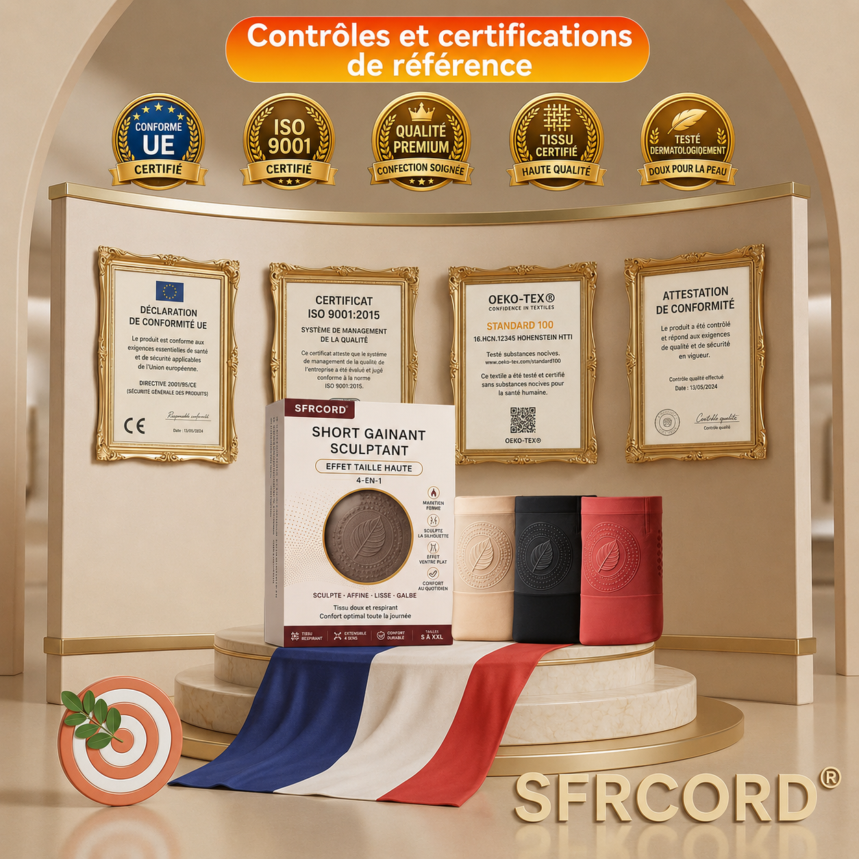 📢☘️ 𝐁𝐨𝐮𝐭𝐢𝐪𝐮𝐞 𝐎𝐟𝐟𝐢𝐜𝐢𝐞𝐥𝐥𝐞 𝐝𝐞 𝐥𝐚 𝐌𝐚𝐫𝐪𝐮𝐞 | ✅ 𝗦𝗙𝗥𝗖𝗢𝗥𝗗® 😶‍🌫️ Short Sculptant & Brûle-Graisse 4-en-1 à Micro-Particules 2026 au Moringa & à la Berbérine🥰